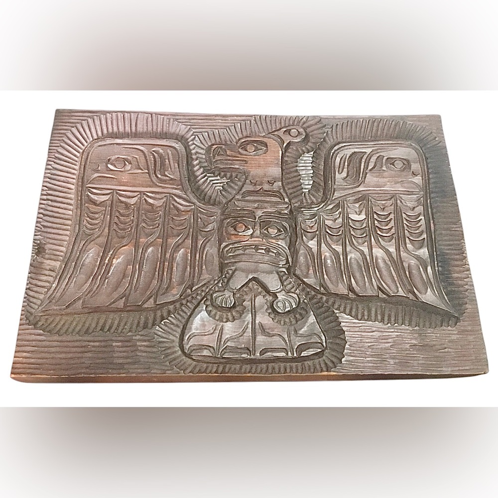 Large First Nations Indigenous James John Thunderbird Hanging Wall Plaque